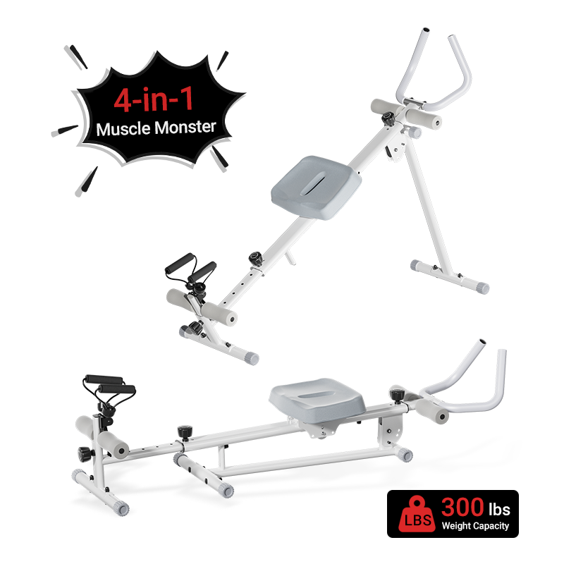 Apus 4-in-1 Ab-trainer Combined Rowing Machine