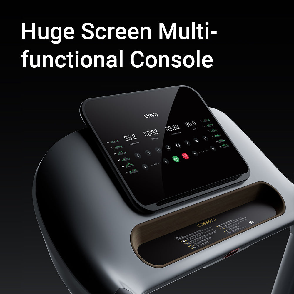 Multifunctional console with large screen on a treadmill, featuring the brand 'Livesy'.