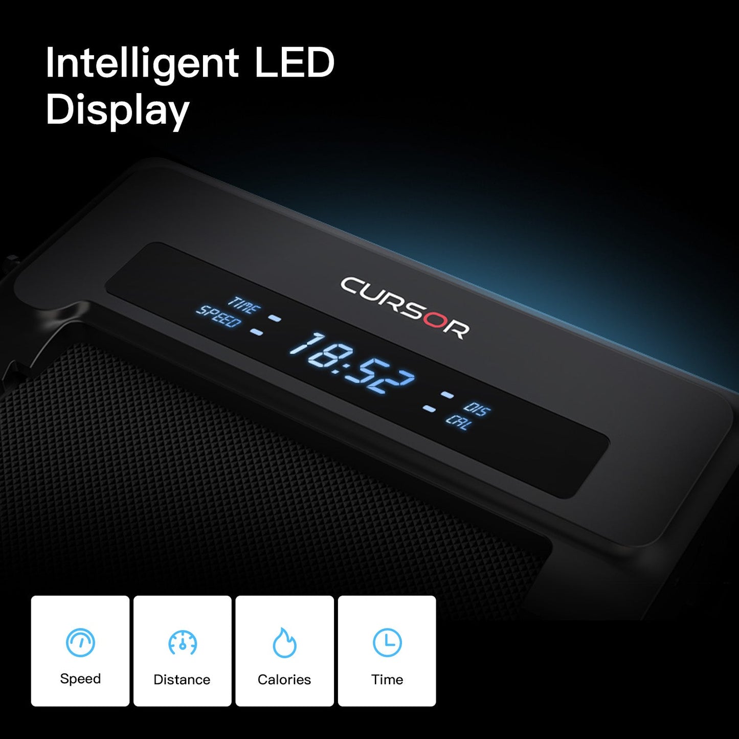Digital display with 'Cursor' branding on a dark background