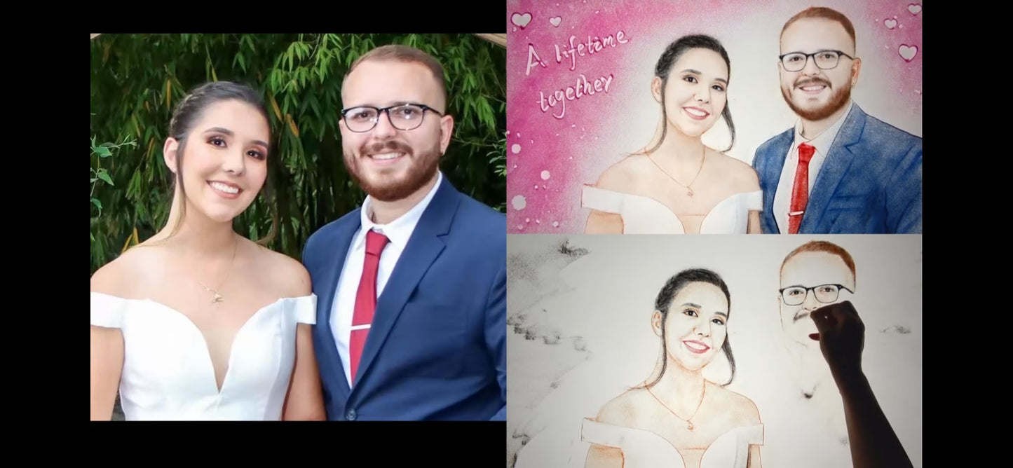 Handmade Custom Portrait Sand Art Video